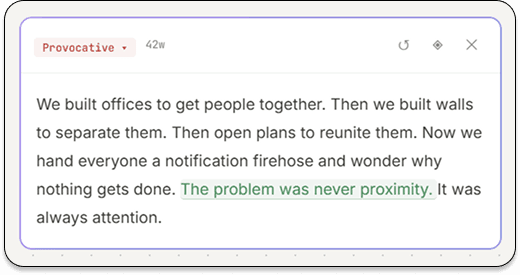 Locked sentence sample from eval prototype